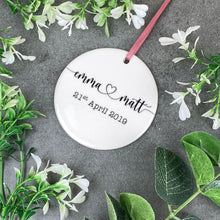Load image into Gallery viewer, Personalised Couples Wedding Hanging Decoration-6-The Persnickety Co