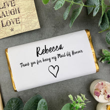 Load image into Gallery viewer, Personalised Maid Of Honour - Thankyou Chocolate Bar