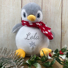 Load image into Gallery viewer, Personalised Christmas Snowflake Teddy - Penguin-The Persnickety Co