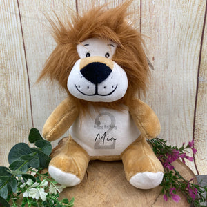 Personalised 'Happy Birthday' Lion Soft Toy