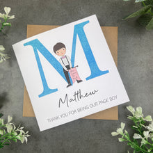 Load image into Gallery viewer, Page Boy Thank You Card
