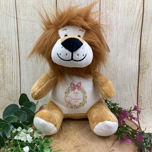 Christmas Wreath Design Soft Toy- Lion-The Persnickety Co