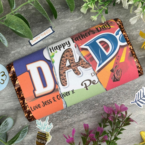 Happy Father's Day Dad Personalised Chocolate Bar-The Persnickety Co