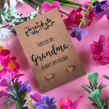 Load image into Gallery viewer, Forever My Grandma Always My Friend Heart Earrings-2-The Persnickety Co