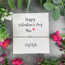 Load image into Gallery viewer, Personalised Valentine's Day Love Heart Beaded Bracelet