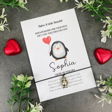 Load image into Gallery viewer, Personalised You're My Penguin Valentines Bracelet