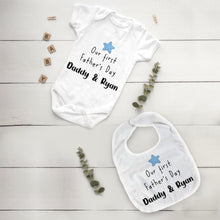 Load image into Gallery viewer, Star First Father's Day Bib and Vest-The Persnickety Co