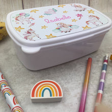 Load image into Gallery viewer, Personalised Unicorn Lunchbox - White