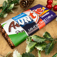 Load image into Gallery viewer, Merry Christmas Auntie Novelty Personalised Chocolate Bar
