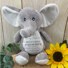 Load image into Gallery viewer, Personalised Grey Worry Elephant Soft Toy