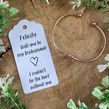 Load image into Gallery viewer, Will You Be My Bridesmaid Knot Bangle-The Persnickety Co