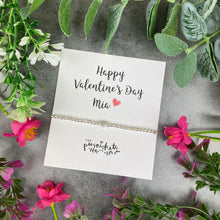 Load image into Gallery viewer, Personalised Valentine's Day Love Heart Beaded Bracelet