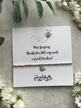 Load image into Gallery viewer, Beaded Charm Bracelet - Thanks For BEE-ing Such A Great Teacher / Teaching Assistant-4-The Persnickety Co