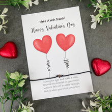 Load image into Gallery viewer, Happy Valentine's Day Balloon Names Wish Bracelet