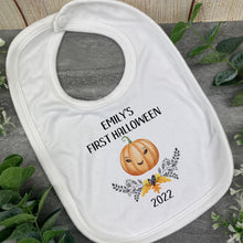 Load image into Gallery viewer, First Halloween Pumpkin Baby Bib