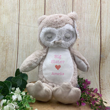 Load image into Gallery viewer, Personalised 'Big Sister' Owl Soft Toy-The Persnickety Co