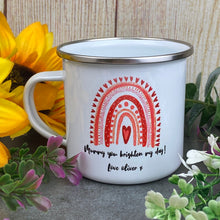 Load image into Gallery viewer, Personalised Mummy You Brighten My Day Enamel Mug