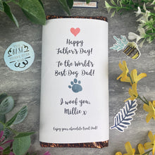 Load image into Gallery viewer, Best Dog Dad Father's Day Personalised Chocolate Bar