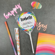 Load image into Gallery viewer, Personalised Good Luck In Primary School Rainbow LolliPop