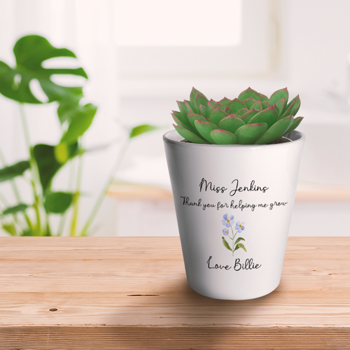 Teacher Gift-Thank You For Helping Me Grow Floral Plant Pot-The Persnickety Co