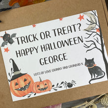 Load image into Gallery viewer, Trick Or Treat? Personalised Halloween Sweet Box-10-The Persnickety Co