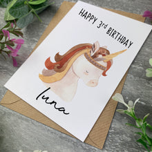 Load image into Gallery viewer, Boho Unicorn Birthday Card