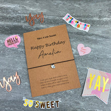 Load image into Gallery viewer, Personalised Happy Birthday Wish Bracelet With Initial Charm-8-The Persnickety Co