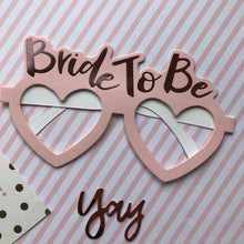Load image into Gallery viewer, Bride To Be Heart Shaped Glasses-6-The Persnickety Co