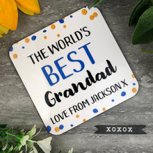 Load image into Gallery viewer, World's Best Grandad Personalised Coaster