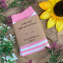Load image into Gallery viewer, Purrfect Cat Mum Striped Socks