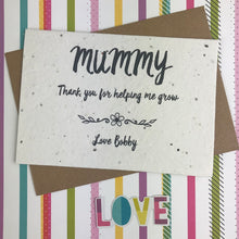 Load image into Gallery viewer, Plantable Wildflower Seed Card - Mummy Thank You For Helping Me Grow-6-The Persnickety Co