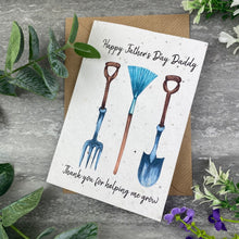 Load image into Gallery viewer, Thank You For Helping Me Grow Plantable Father's Day Card