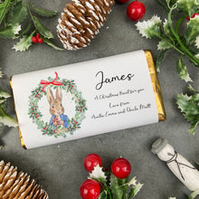 Load image into Gallery viewer, Christmas Rabbit Personalised Chocolate Bar