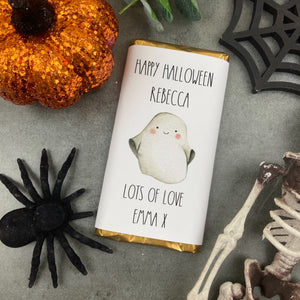 Ghost Happy Halloween - Personalised Chocolate Bar