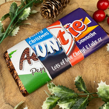 Load image into Gallery viewer, Merry Christmas Auntie Novelty Personalised Chocolate Bar