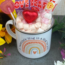 Load image into Gallery viewer, Enamel Hug In a Mug Rainbow Mug
