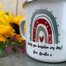 Load image into Gallery viewer, Personalised Daddy You Brighten My Day Enamel Mug