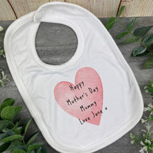 Load image into Gallery viewer, Personalised Happy Mothers Day Love Heart Baby Vest and Bib