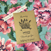 Load image into Gallery viewer, Mummy Thank You For Helping Me Grow! -Mini Kraft Envelope with Sunflower Seeds-The Persnickety Co