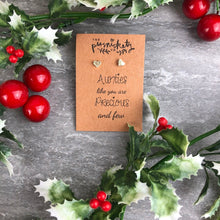 Load image into Gallery viewer, Aunties Like You Are Precious & Few, Heart Earrings-3-The Persnickety Co