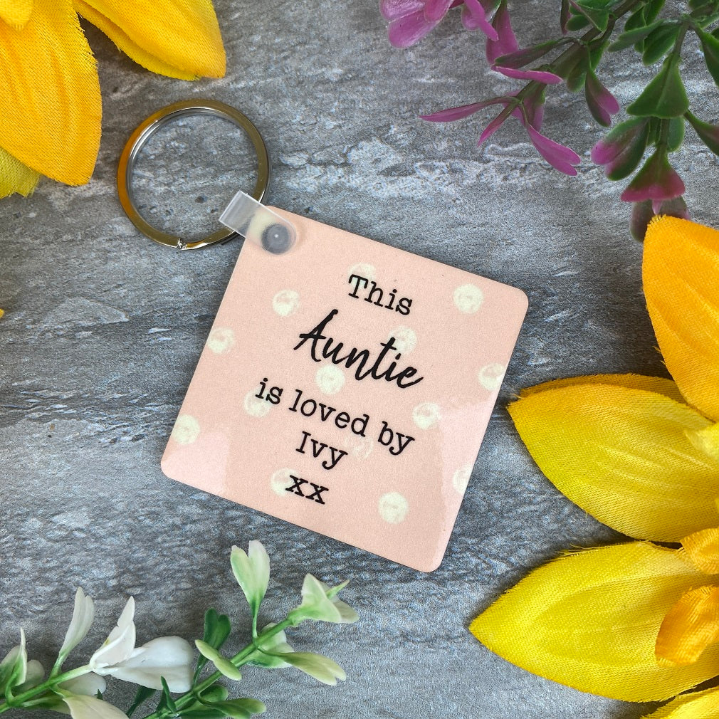 Personalised auntie hot sale keyring