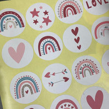 Load image into Gallery viewer, 24 Love Valentine Stickers - Red & Pink