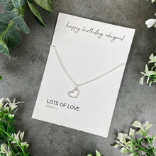 Load image into Gallery viewer, Dainty Heart Necklace - Happy Birthday