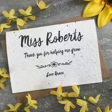 Load image into Gallery viewer, Personalised Teacher Card Thank You For Helping Me Grow-2-The Persnickety Co