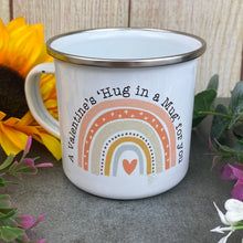 Load image into Gallery viewer, Enamel Hug In a Mug Rainbow Mug