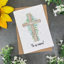 Load image into Gallery viewer, Easter Watercolour Cross Plantable Seed Card