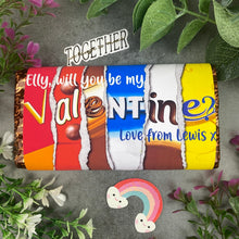 Load image into Gallery viewer, Personalised Will You Be My Valentine Chocolate Bar