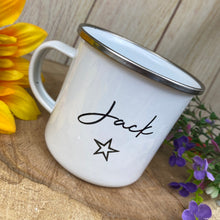 Load image into Gallery viewer, Personalised Enamel Star Mug