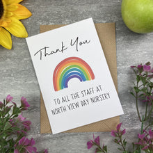 Load image into Gallery viewer, Personalised 'Thank You To All The Staff' Card
