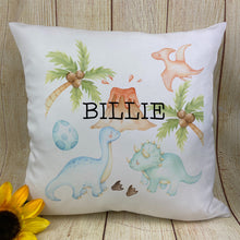 Load image into Gallery viewer, Personalised Dinosaur Cushion